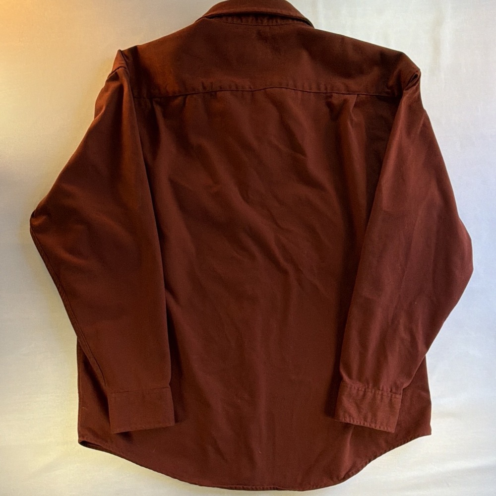 Cabela's Thick Button Up Shirt Mens XL Regular Red Solid Long Sleeve Pockets - Picture 8 of 10